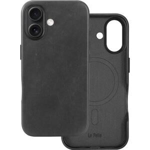 Le Pelle Handcrafted Premium Italian Leather Case For i phone 16 Pro Graphite Bl